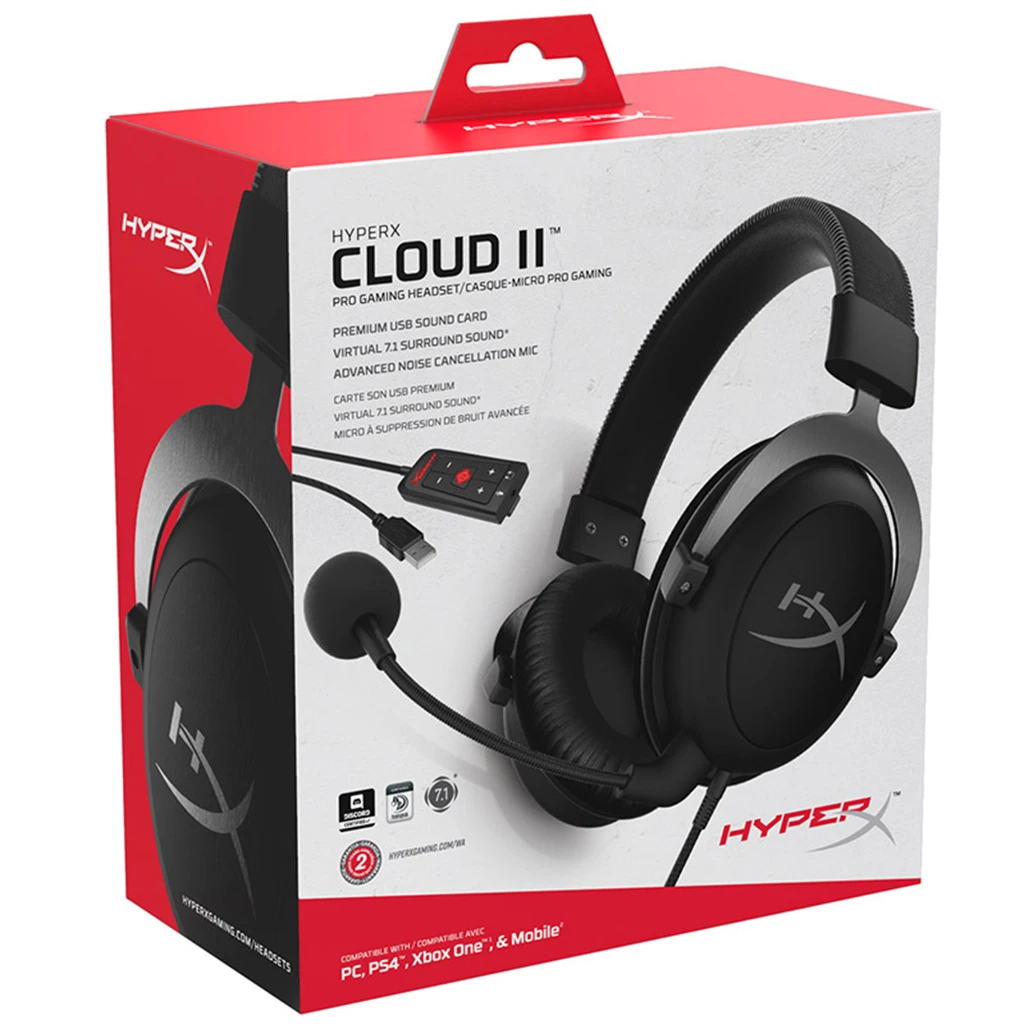 HyperX Cloud II Headset Hi-Fi 7.1 Gaming 3.5mm For PC PS4  One