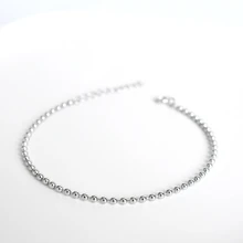 Настоящее 925 пробы Серебряный Гладкий поверхность браслет-цепочка с бусинами хорошее ювелирное изделие для женщин день рождения модные аксессуары подарок