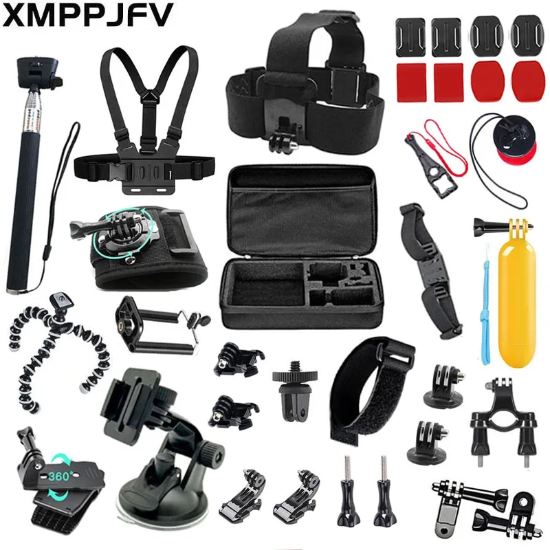 Kit Di Accessori Per Go Pro Session Fusion Silver Insta360 Dji Akaso Apema Sjcam Per Gopro Hero 10 9 8 Max 7 6 5 4 3 3 + 2 1 Nero
