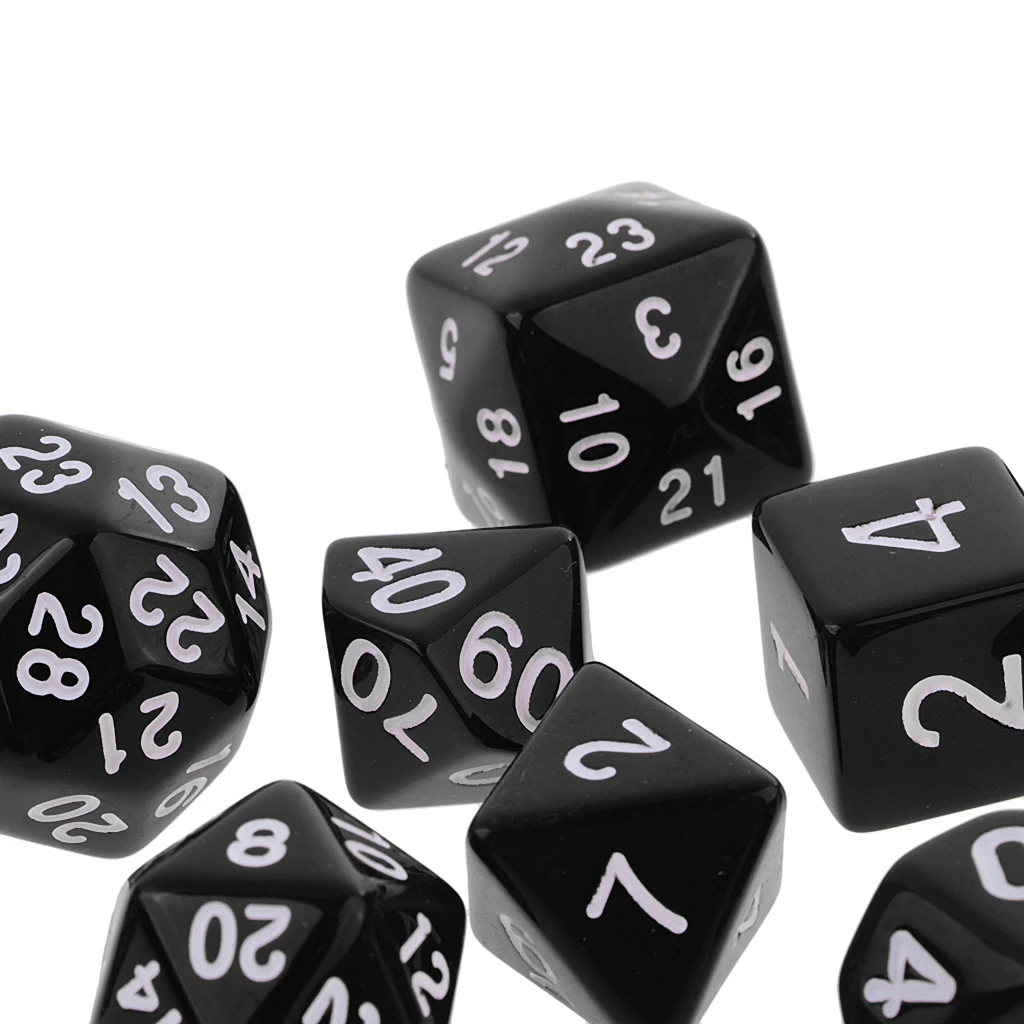 Pack of 10 Dice Set-D4, D6, D8, D10, D12, D20, D24, D30, D60 Acrylic Dice Multicolor Board Game Dice Party Gambling Dices