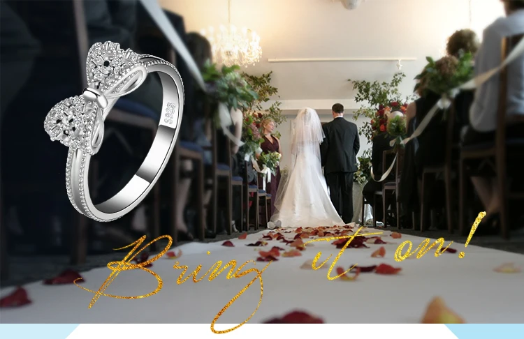 JewelryPalace лук кубического циркония юбилей обручальное кольцо для женщин Soild 925 пробы серебряные ювелирные изделия вечерние Ги подарок