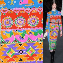 Позиционирование 110 см длина жаккард чистый шелк ткань синий абстрактный дизайн, SFF167