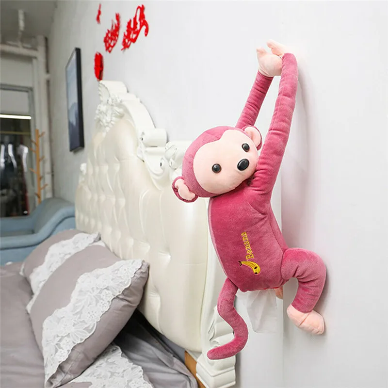 Мультяшные тканевые коробки креативные милые Pippi обезьянка бумажная коробка под салфетку животные из бумажек коробка для салфеток бумаги машинная комната офисная салфетка держатель
