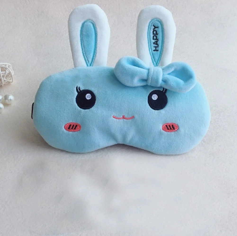 E Blue Hirigin Kawaii Rabbit Eyemask для женщин и девочек милый мультфильм путешествия пижамы маски для глаз Новинка - Цвет: E Blue