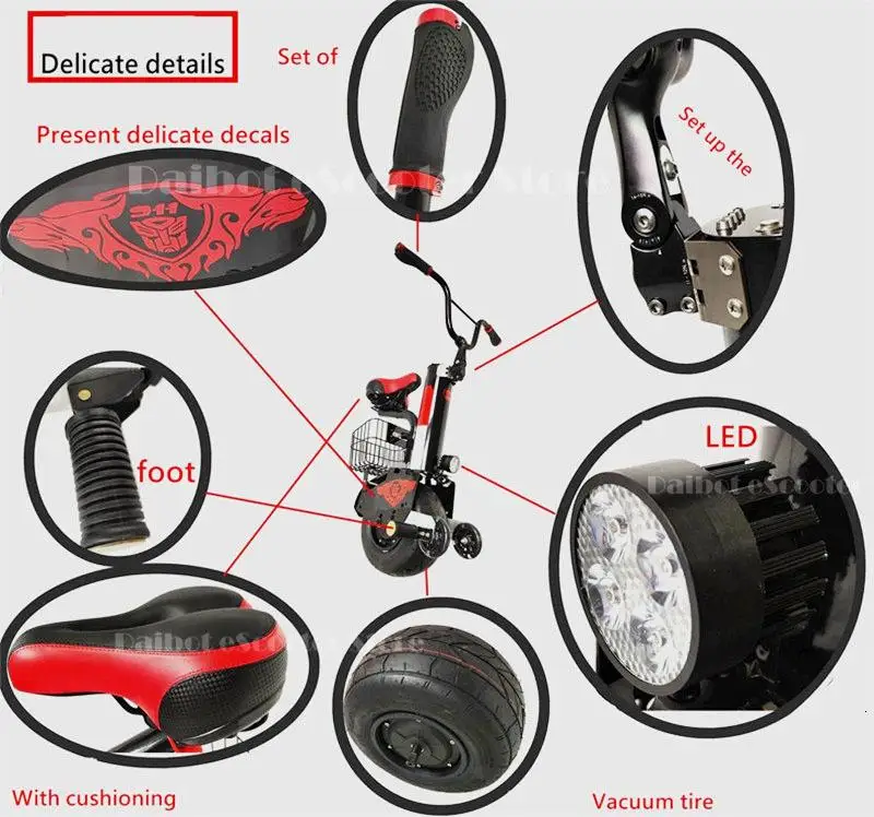 Daibot New Electric Unicycle Scooter 60V Self Balancing Scooters Range 30KM45KM Powerful Electric Scooter For AdultsWomen (18)