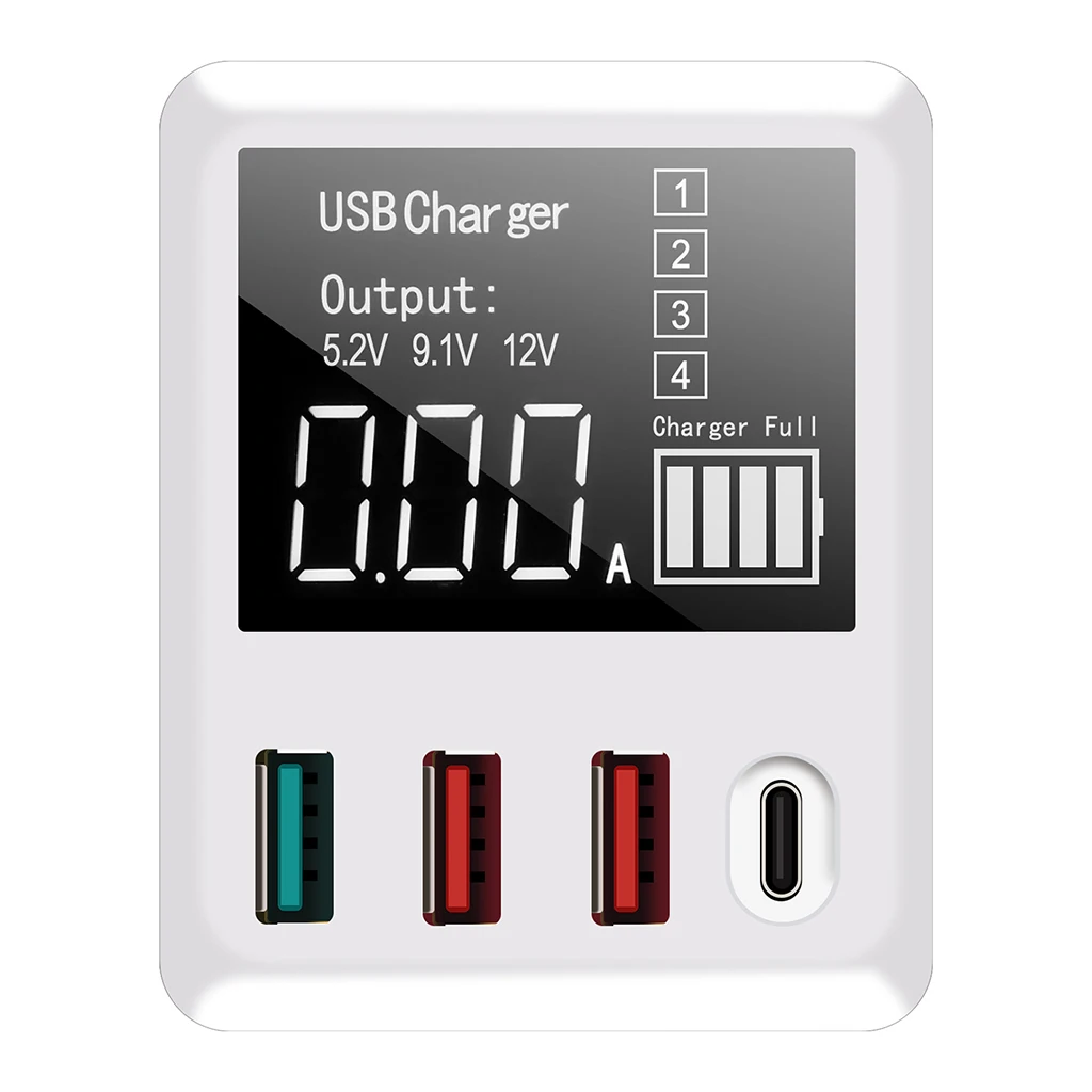 Intelligent 4 Ports USB Wall Charger Type-C PD Quick Charger 30W QC3.0 Multi-Port Fast Charging USB Charger US Plug