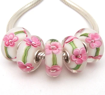 

JGWGT 887 5X 100% Authenticity S925 Sterling Silver Beads Murano Glass beads Fit European Charms Bracelet diy jewelry Lampwork