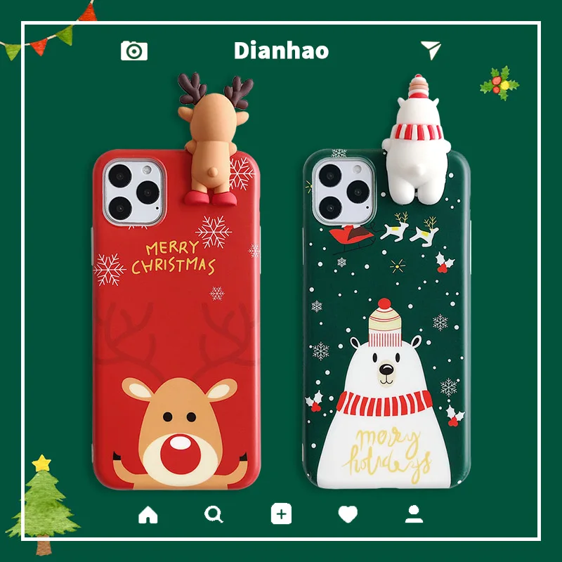 Christmas Case For iPhone 11 Pro Max XS XR Cartoon Soft Silicone iphone 7 8 X 6 6s Plus Gift |