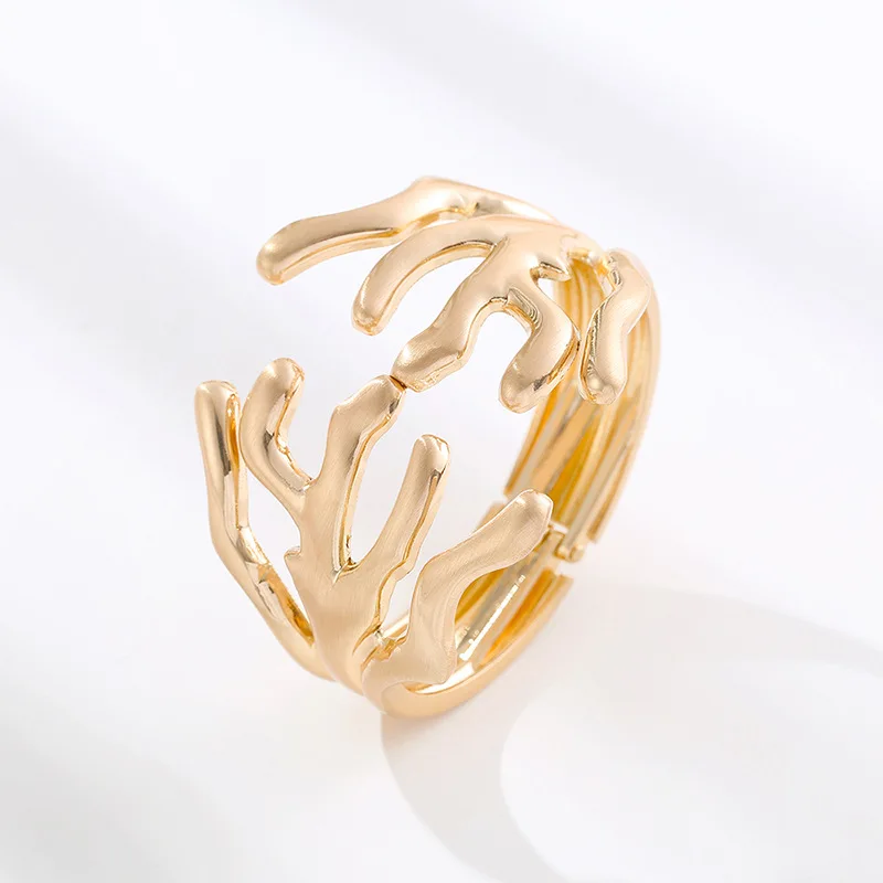 Charm Trendy Women's Bangle European and American Fashion Exaggerated Shaped Branch Wide Edge Spring Open Bracelet for Girls Bangle Bracelet