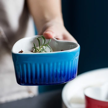 

egg tart small baking bowl kitchen food bowls string cake mold Ceramic oven baking steamed egg microwave bowl set bl9