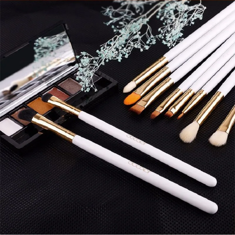 10 Pcs Makeup Set Brush Beginner Make-up Eye Shadow Brush Tool Platinum Handle