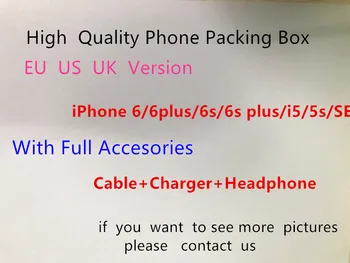

50pcs/ High Quality US/EU/UK Version Phone Packaging Packing Box Case For iPhone 6s 4.7'' With Full Accessories Package Box
