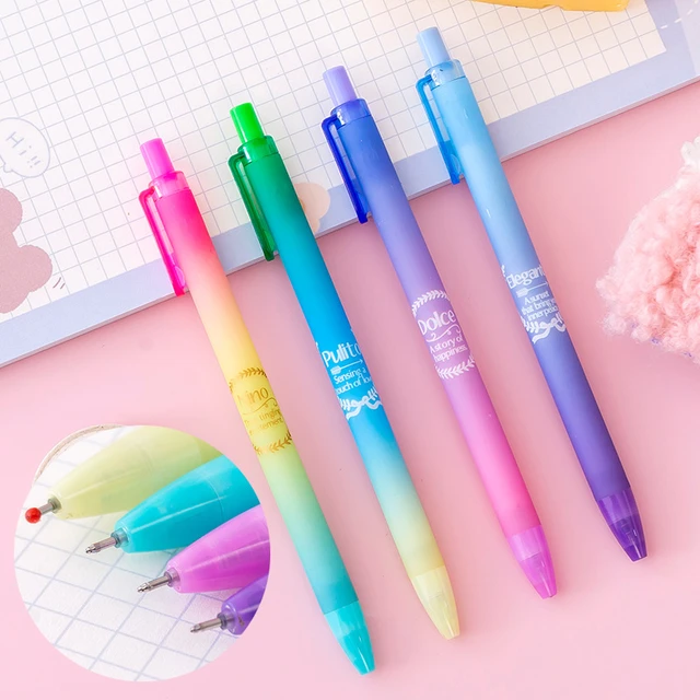 4pcs Dreamy Colorful Pens for School Supplies Kawaii Press Pens