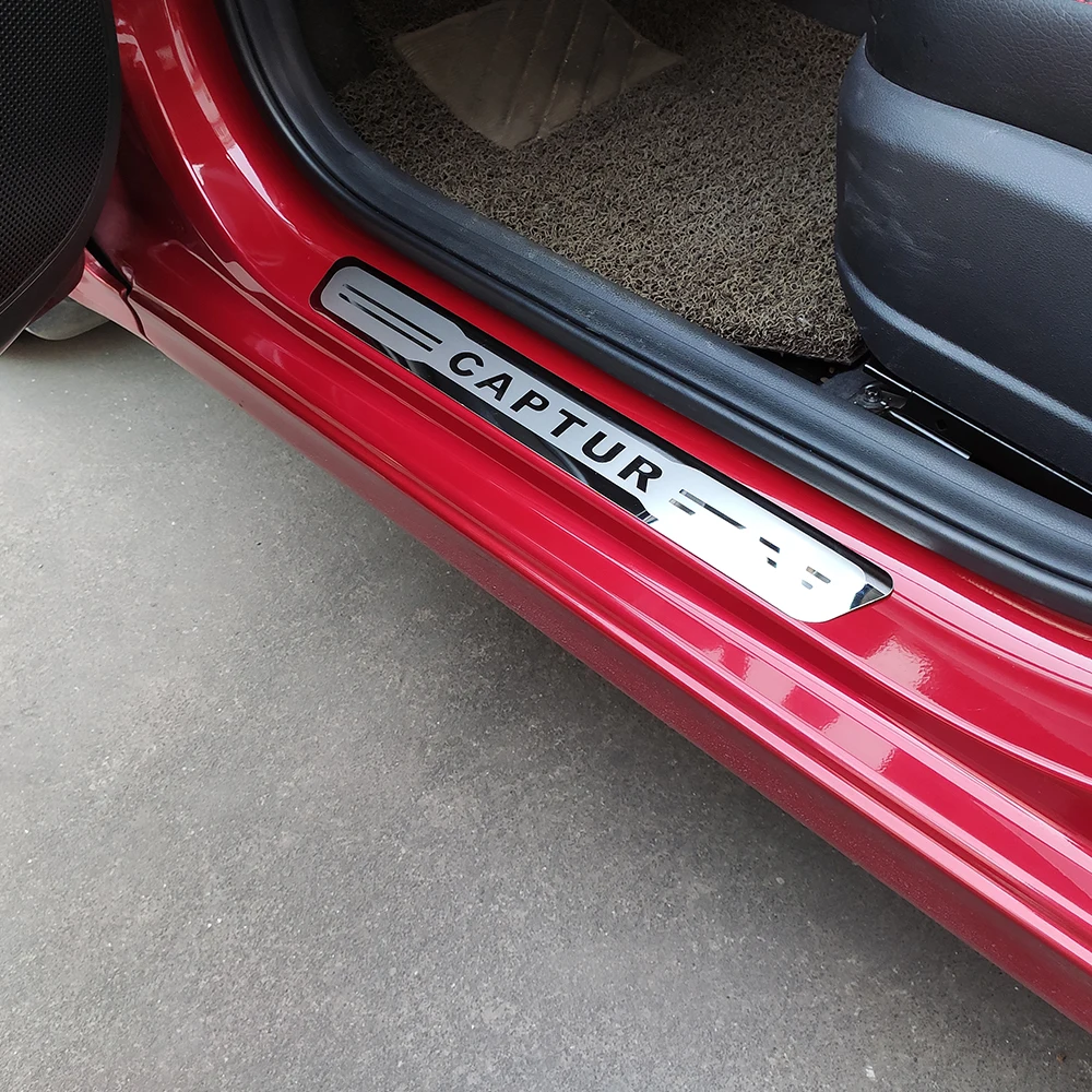 

Auto Accessories Door Sill Strip Protector Cover For 2014 2019 Renault Captur Stainless Steel pedal Styling Sticker 2015 2016