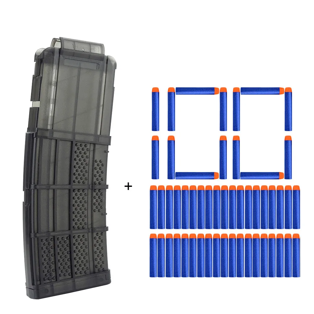 15 Reload Clip For Nerf Soft Bullets Magazine Replacement with 100pcs 7.2cm Refill Darts for Nerf Series Blasters