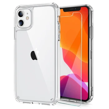 

for iPhone 11 Pro XR Case with Tempered Glass Screen Protector [1Pack] Shockproof Bumper Cover Anti-Scratch Clear Back HD Clear