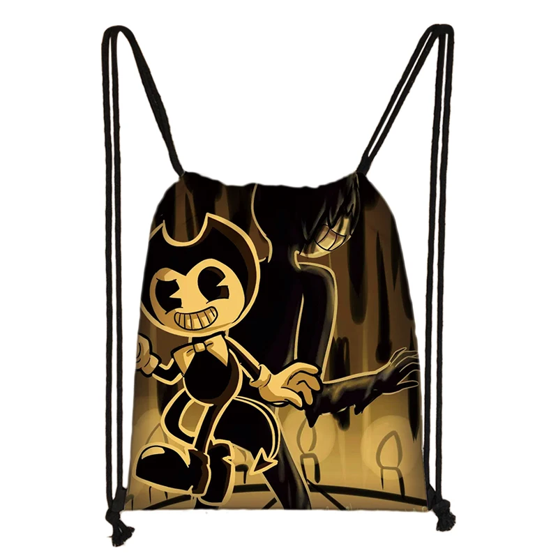 Bendy и чернильная машинка 3D мультфильм рюкзак мешок с кулиской Повседневная обувь для мальчиков и девочек рюкзак на шнурке сумки - Цвет: 015