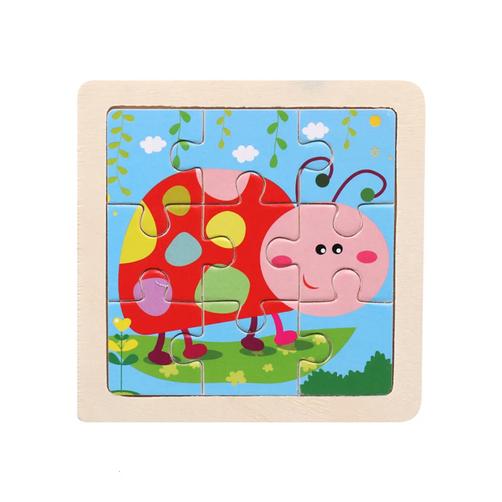 9 Wooden Puzzle Puzzles of Animals From Animated Cartoons From Learning Baby Toys Wood Toys Educational Toys Wood Puzzle Games