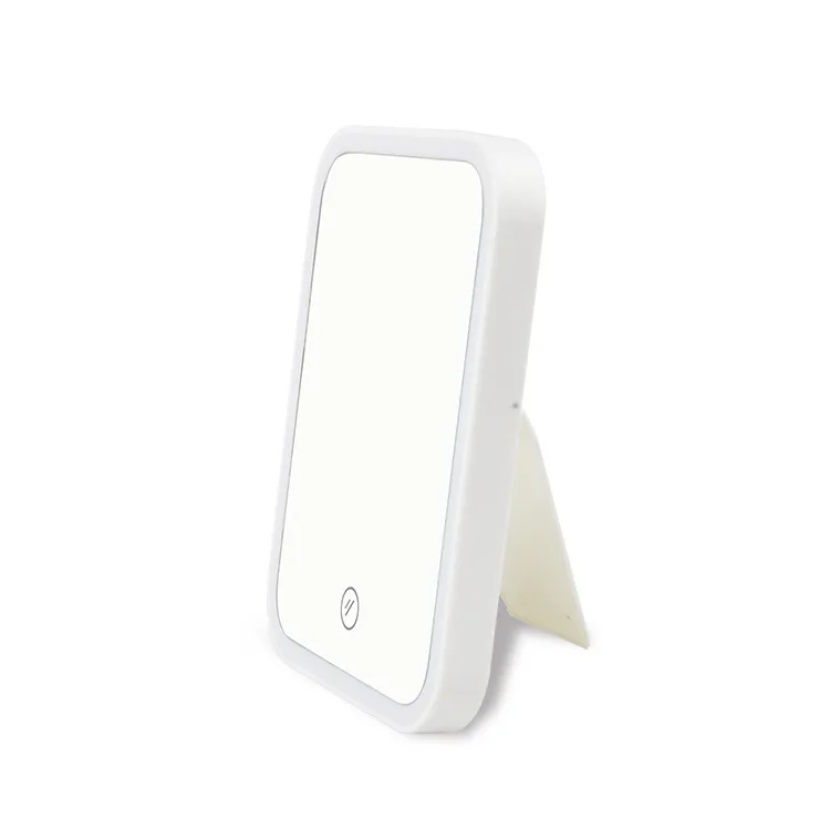 LED lights White Светодиодный складной стол косметическое зеркало для макияжа с сенсорным диммером туалетное зеркало для ванной комнаты с подставкой для настольного 135X180 мм - Цвет: LED lights White