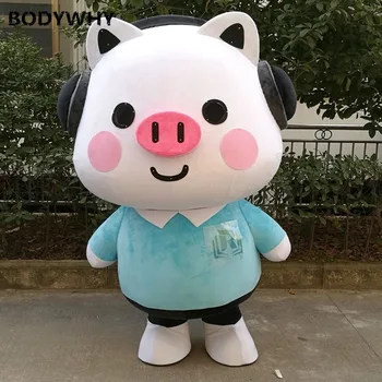 

Cartoon mascot Pig Costume Plush Doll suit Happy Piggy Family Cosplay Party Game Dress Outfit Advertising Halloween Xmas Adults