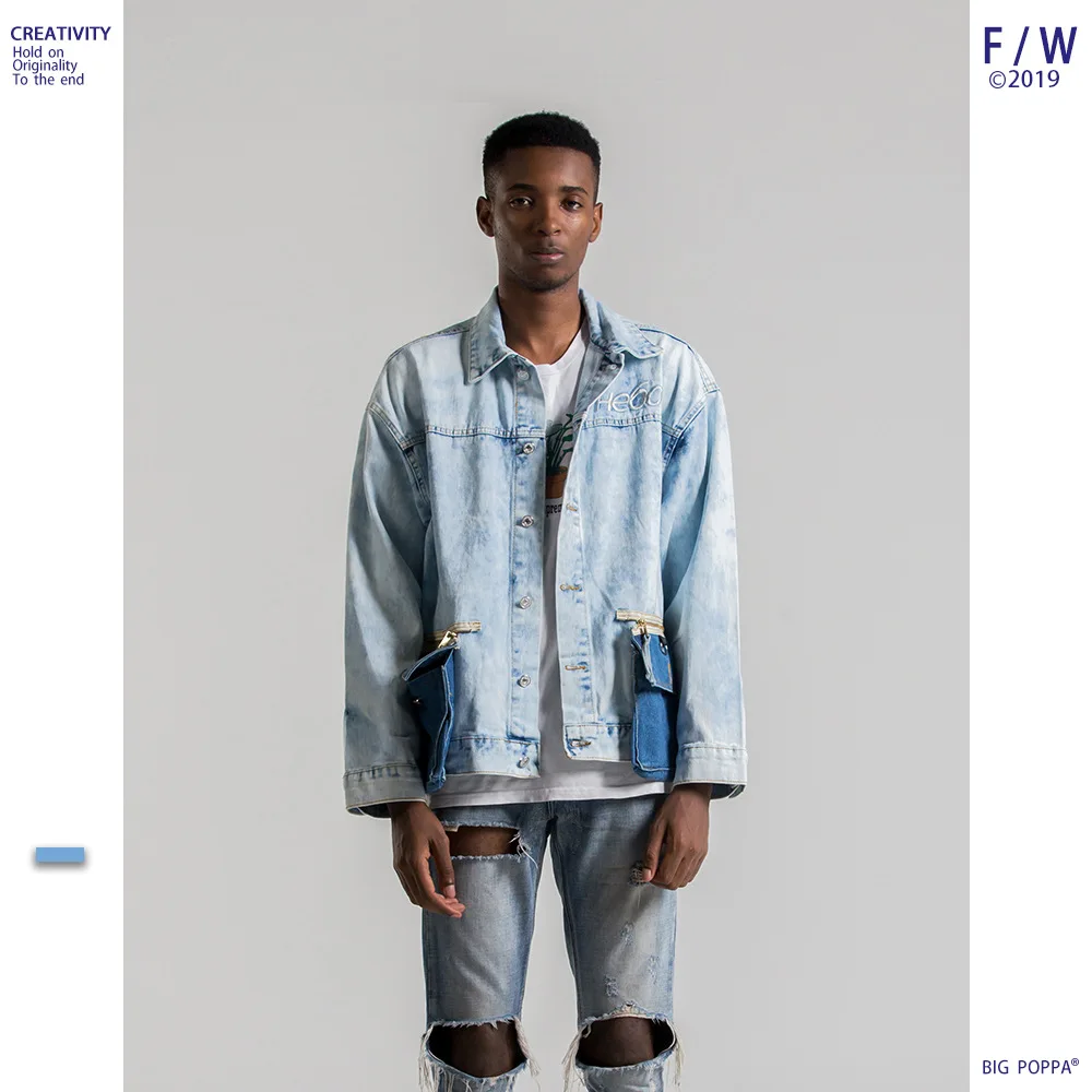 Men's Fashion Clothing Denim Jackets Retro Snowflake Embroidery Oversize Jacket Hip Hop tide Original Design Denim Coat Male