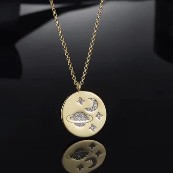 

Real 925 Silver Necklace With Pendant Fashion CLassic Round Pendant Necklace For Women Gift Drop Shipping In Box