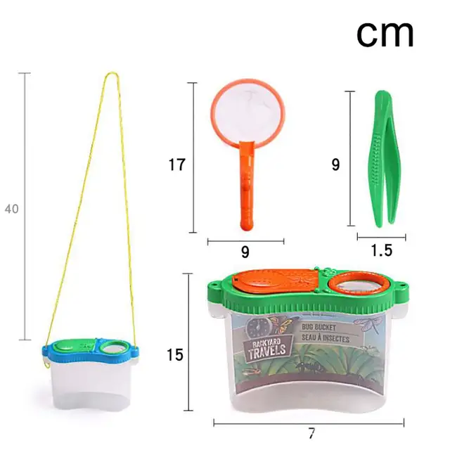 Insect Bug Viewer BoxMagnifier with Tweezers Net Exploration Tool Education Toy 6