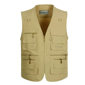 

plus size S-5XL Men Spring Autumn Casual Thin Breathable Multi Pocket Waistcoat Mens Baggy Vest With Many Pockets Outdoor Jacket