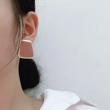 Модные Красочные эмалевые геометрические корейские серьги