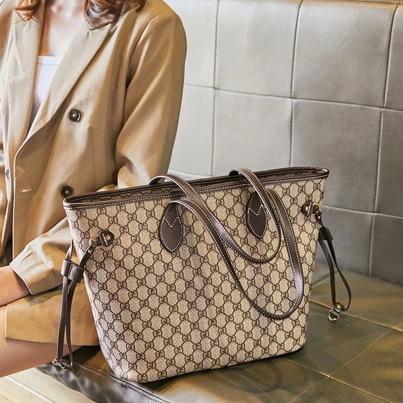 

Bag Women's 2020 New Style Europe And America Different Size Bags Large-Volume Printed Tote Bag Hand Women's Shoulder Retro Larg