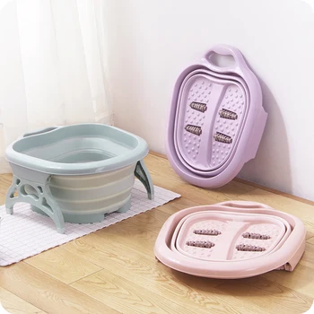 

TENMIU Collapsible Plain Foaming Massage Bucket Plastic Foot Bath Basin Large Heightening Footbath Fording Barrel Eco-friendly