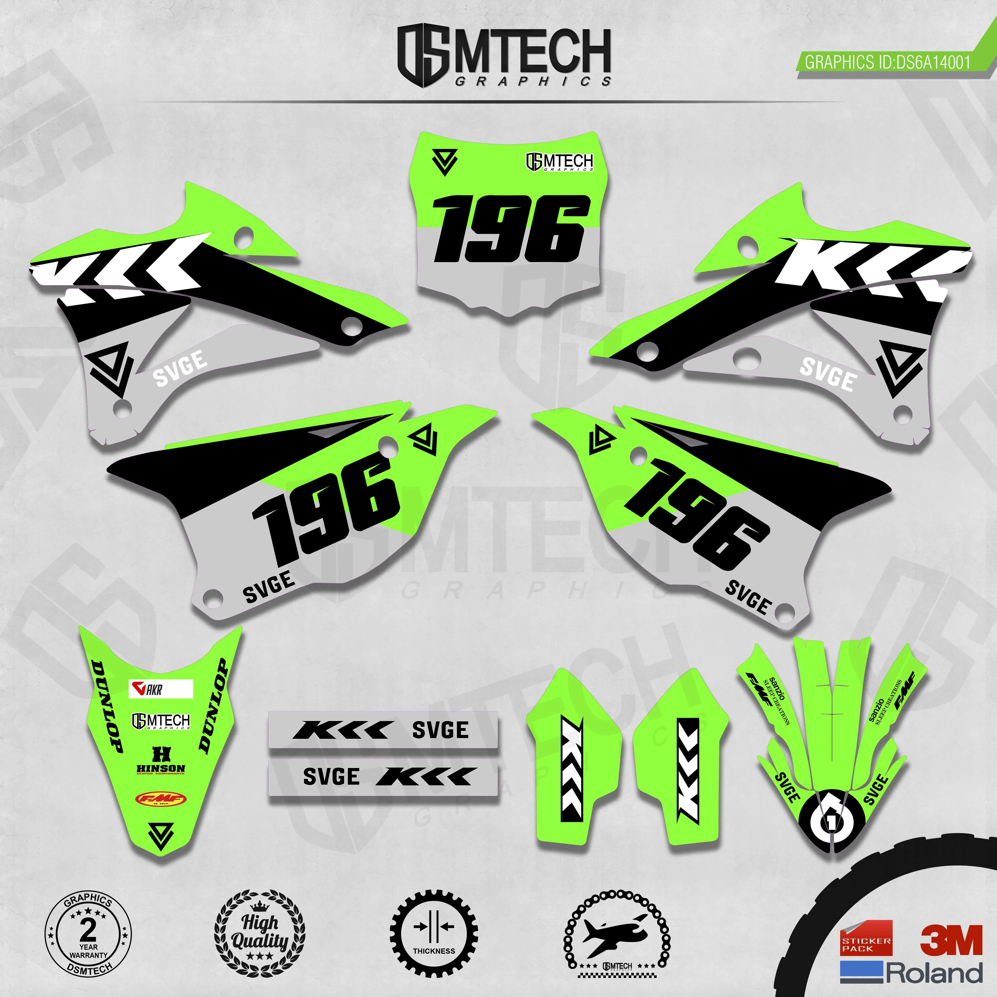 

DSMTECH Customized Team Graphics Backgrounds Decals 3M Custom Stickers For KAWASAKI 2014 2015 2016 2017 2018 2019 KX85-100 001