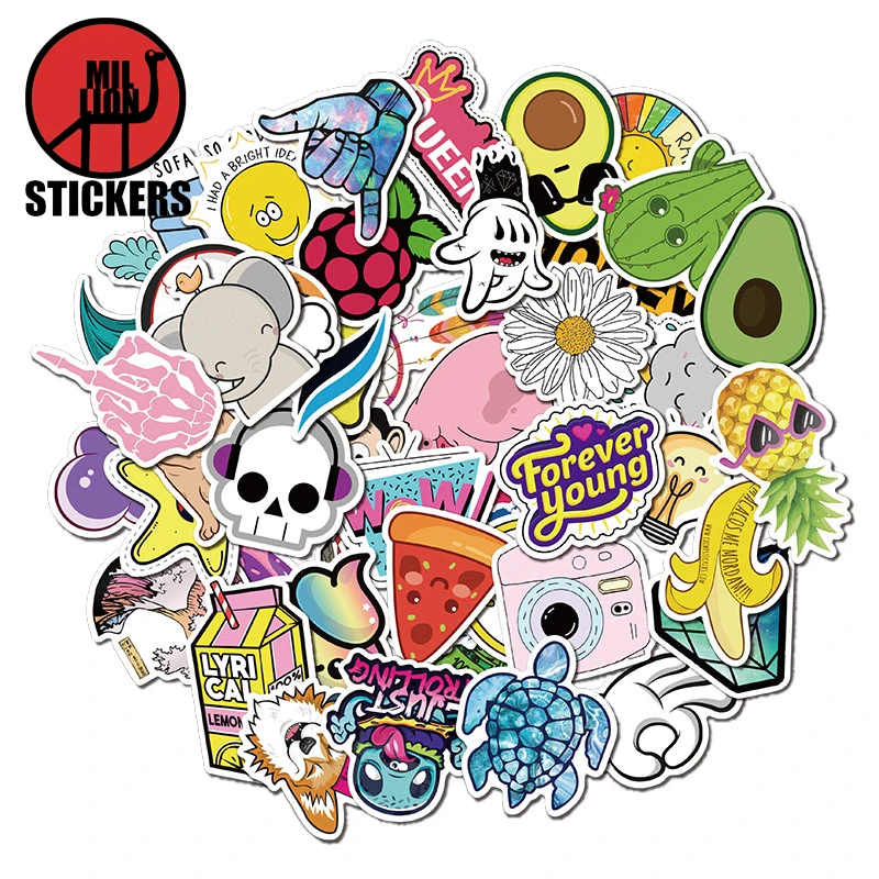 

25/50pcs Cartoon Cute Laptop Stickers DIY Sticker for Kids Toys Cars Bags Phone Desk Laptop Bicycle Waterproof