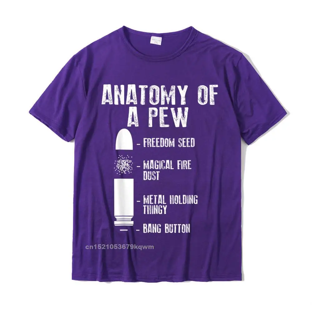 Geek Top T-shirts Casual Short Sleeve Brand New Crew Neck 100% Cotton Tops T Shirt Print Tee Shirt for Students Fall Anatomy Of A Pew Funny Weapon Gun Bullet-Proof Gift T-Shirt__4413 purple