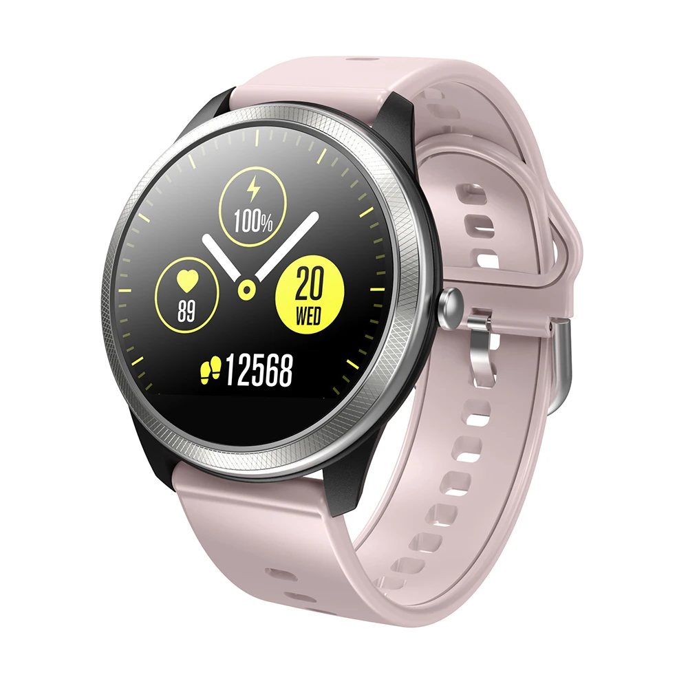 Смарт-часы F11 ECG+ PPG монитор сердечного ритма BP O2 1,22 дюймов дисплей Bluetooth Музыка погода толчок IP68 Водонепроницаемый Smartwatch - Цвет: Pink