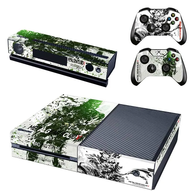 Металлическая Шестерня твердая V Кожа Наклейка полное покрытие для Xbox One консоль& Kinect& 2 контроллера для Xbox One Кожа Наклейка
