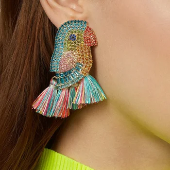 

2019 European and American animal dangle earrings for women branded alloy drop earrings tassel Earrings silver needle ear nails