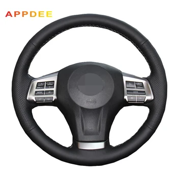 

Handsewing Black Artificial Leather Steering Wheel Covers for Subaru Forester 2013-15 Legacy 2013-14 Outback 2013-14 XV 2013-15