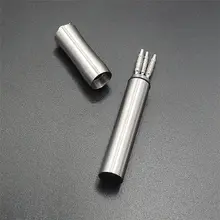 Карманный дорожный Карманный держатель для зубочисток, водонепроницаемый чехол из нержавеющей стали для таблеток, контейнер с кольцом для ключей из титанового сплава