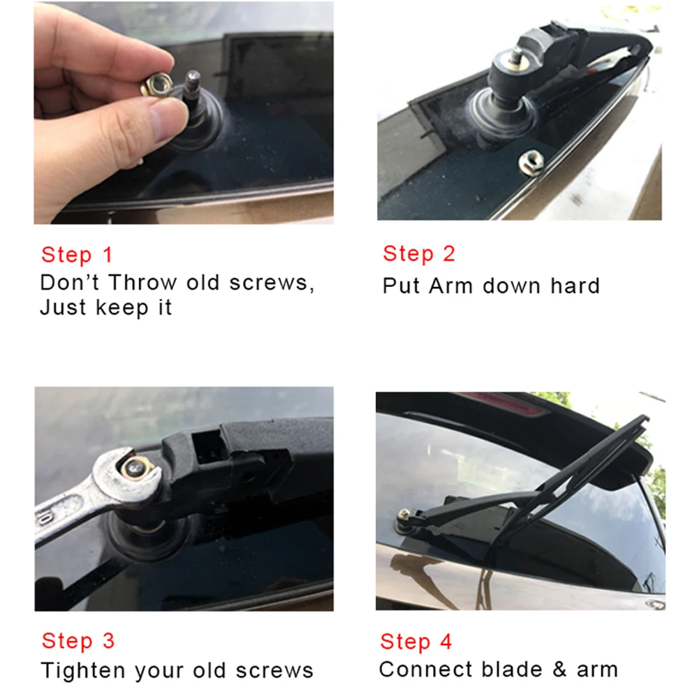 12inch Rear Wiper Arm And Blade For Picanto 2004 2005 2006 2007 2008 2009 2010 2011 High Quality Windshield Car Accessories
