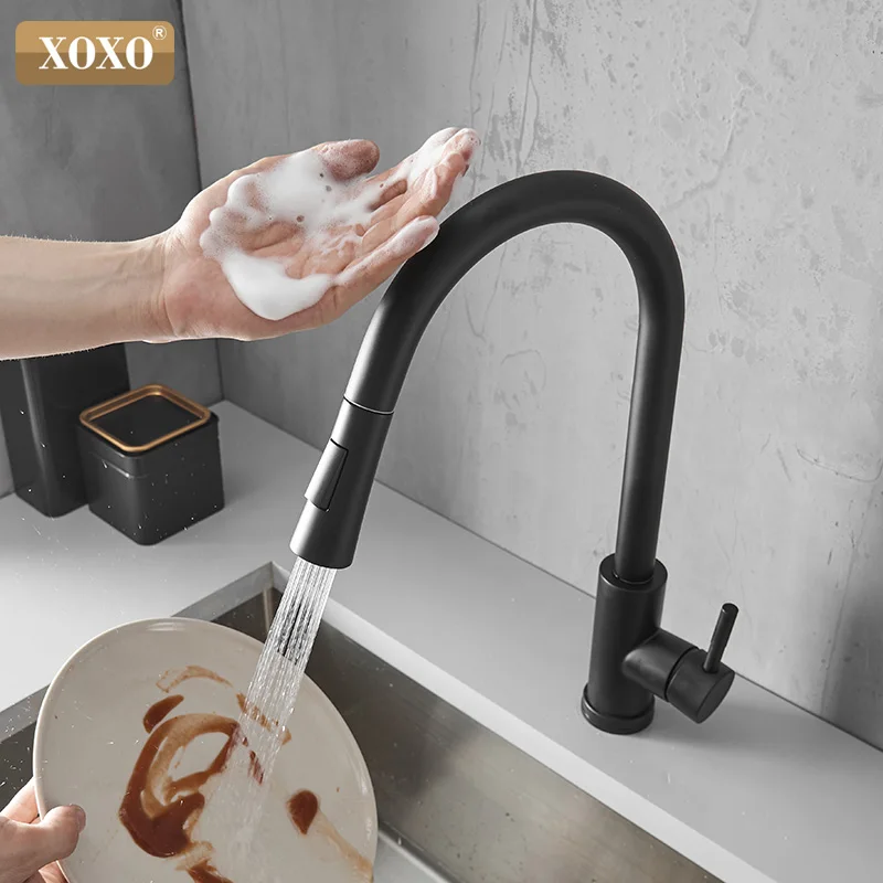  XOXO Kitchen Faucet Smart Touch Faucet Pull Out Cold and Hot Brushed Gold torneira cozinha Single h - 4000151626364