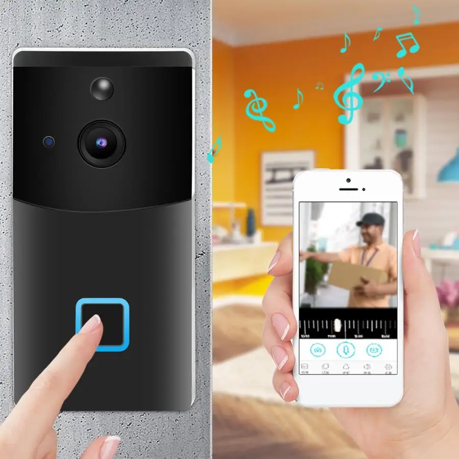 1080P HD WiFi ночной просмотр двухсторонний интерьют PIR видео дверной звонок