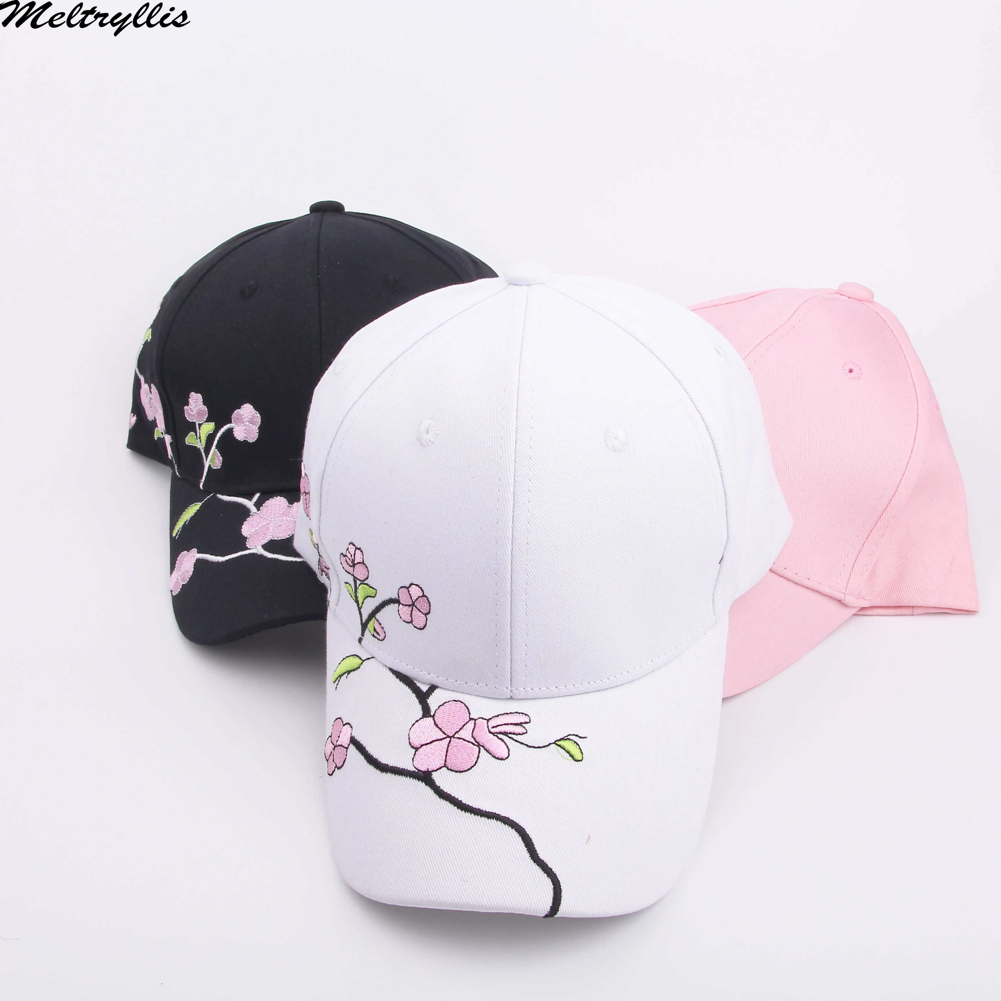 [Meltryllis] Новая мода унисекс бейсболка с вышивкой цветок джинсовая шляпа для молодых женщин мужчин открытый изогнутые поля хип-хоп кепки