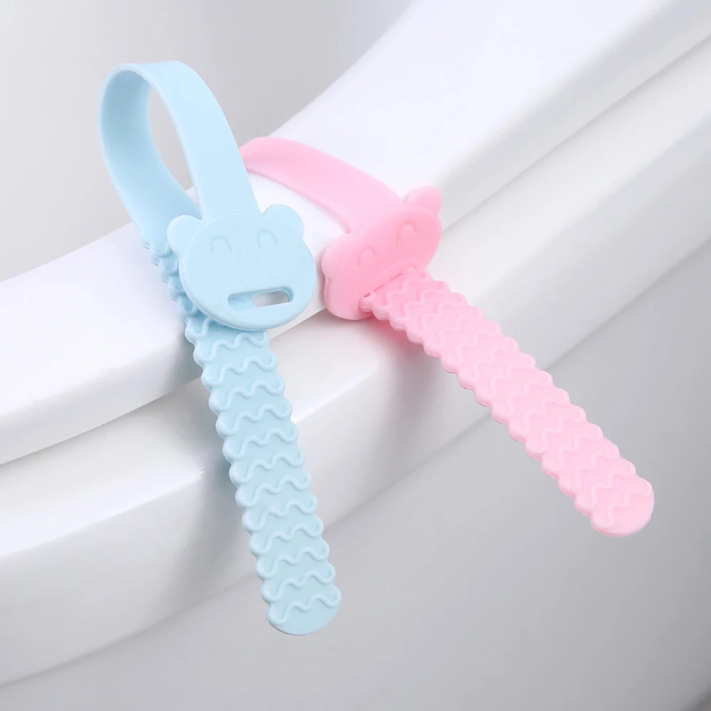 1Pc Bear Head Toilet Seat Cover Lifter soft Silicone Good fit Toilet potty ring Handle for Travel Home Bathroom