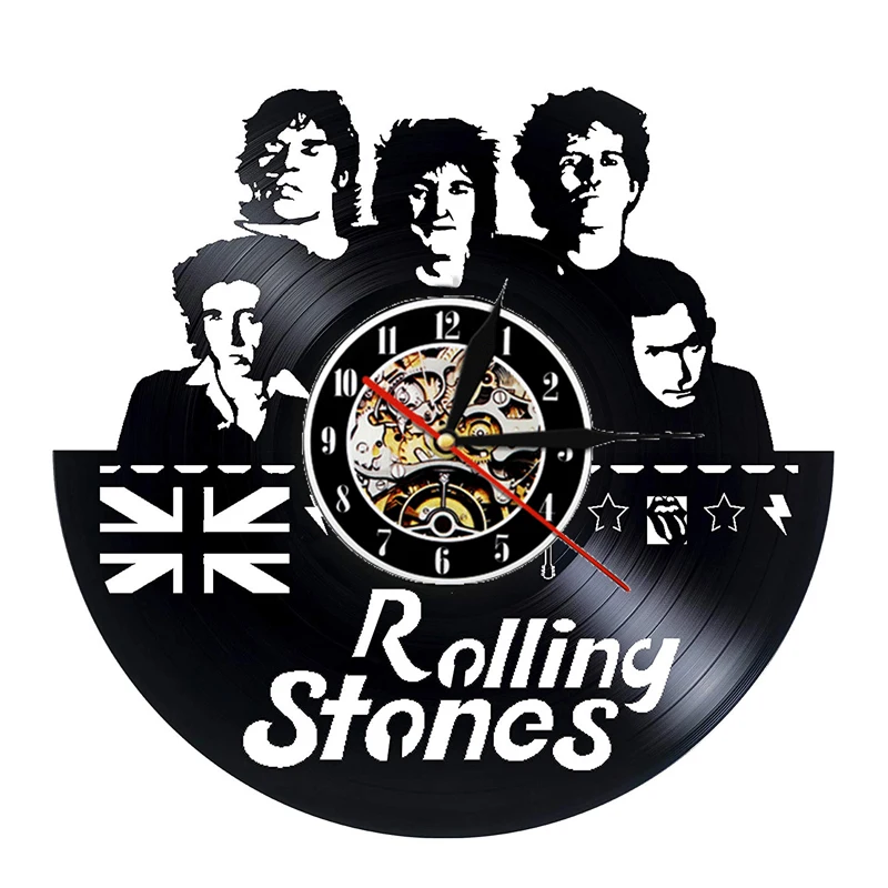 Виниловая пластинка настенные часы современный дизайн Rolling Stone Rock Band музыкальные часы подвесные настенные часы домашний Декор подарок для фанатов - Цвет: 11