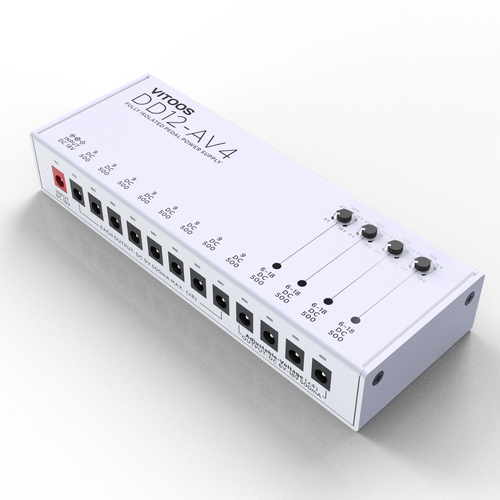 VITOOS DD12-AV4 effect pedal power supply fully isolated Filter ripple Noise reduction High Power Digital effector