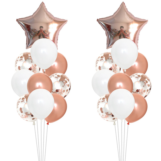 Rose Gold Balloons Helium Confetti Latex Balloon Set for Wedding Birthday Party Decorations Supplies Baby Shower Favors