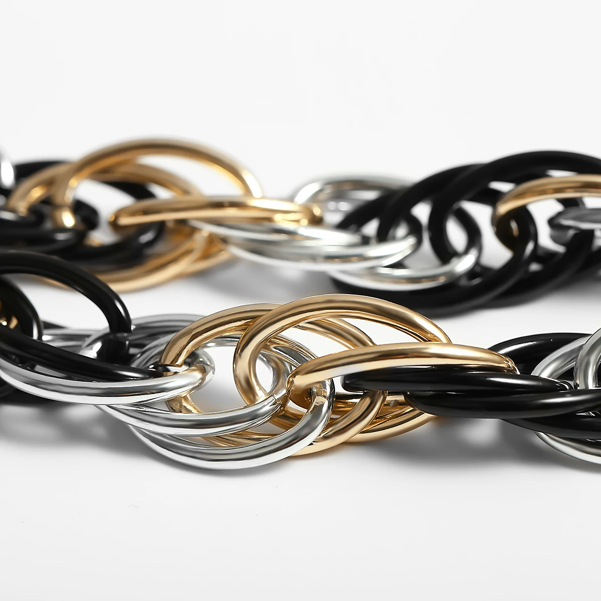 Punk Hip Hop Curb Cuban Twisted Choker Necklace - Image 4