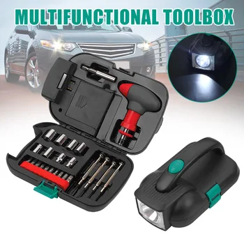 

Car Tools Set Car Emergency Tool Box Portable Repair Tool Kit with Flashlight Multifunction LAD-sale