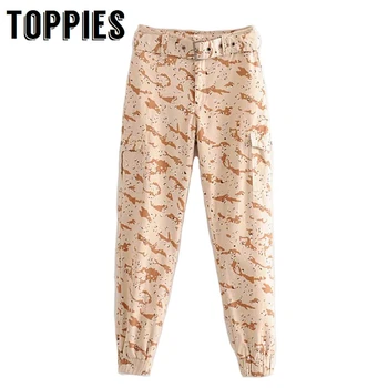

Women Pencil Pants High Waist Jogger Pants Camouflage Trousers Women Sweatpants Side Pockets